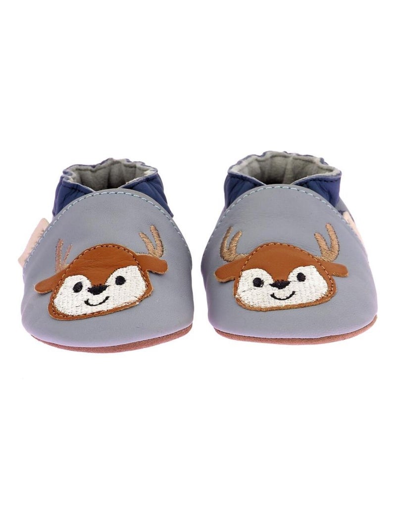 Chaussons Cuir Deerboy Bleu - Kiabi