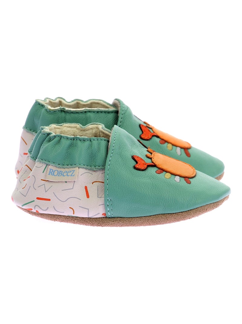 Chaussons Cuir Easy Care Robeez Vert - Kiabi