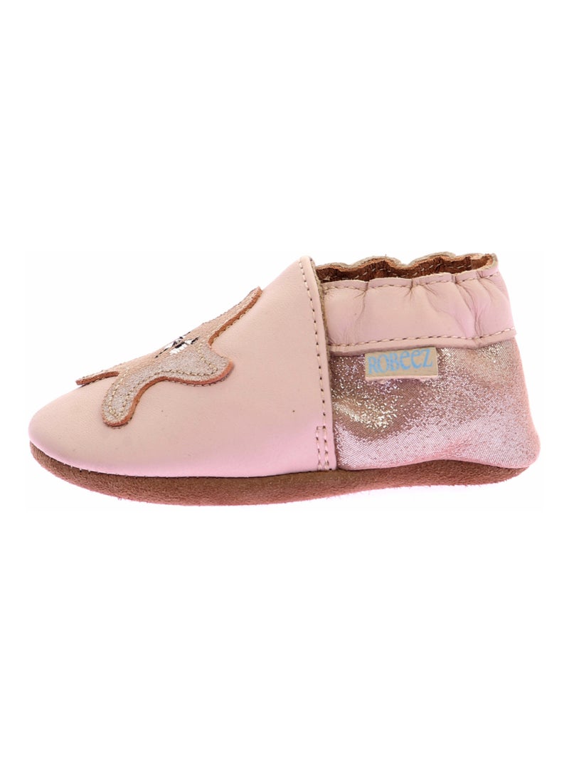 Chaussons Cuir Elly Robeez Rose - Kiabi