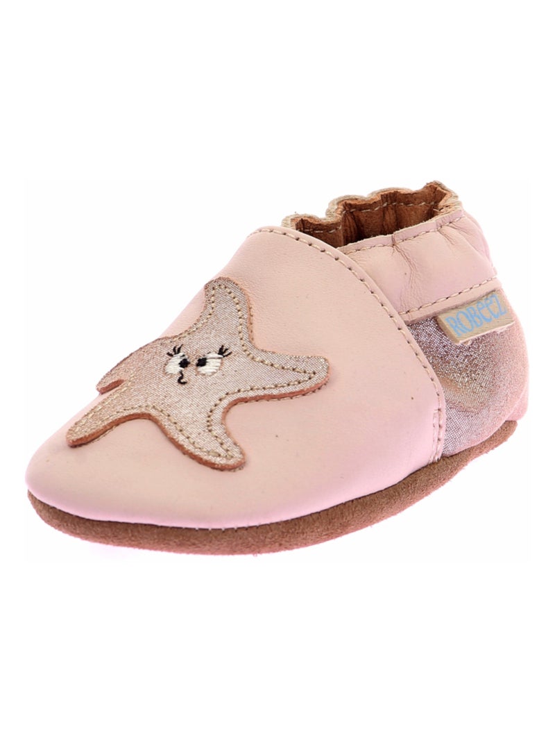 Chaussons Cuir Elly Robeez Rose - Kiabi
