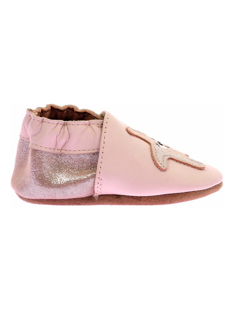 Chaussons Cuir Elly Robeez Rose - Kiabi