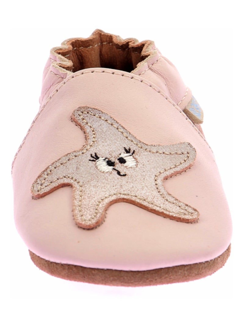Chaussons Cuir Elly Robeez Rose - Kiabi