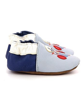 Chaussons Robeez Pour Garçon - Cuir Souple, Semelle Antidérapante - Pour Bébé Et Jeune Enfant