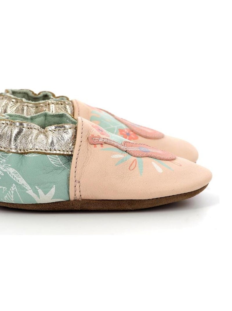 Chaussons Cuir Eyes On You Rose - Kiabi