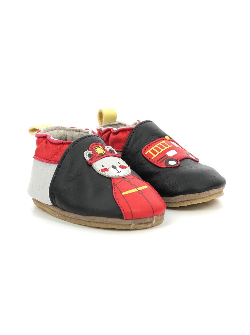 Chaussons Cuir Fireman Crp Bleu marine - Kiabi