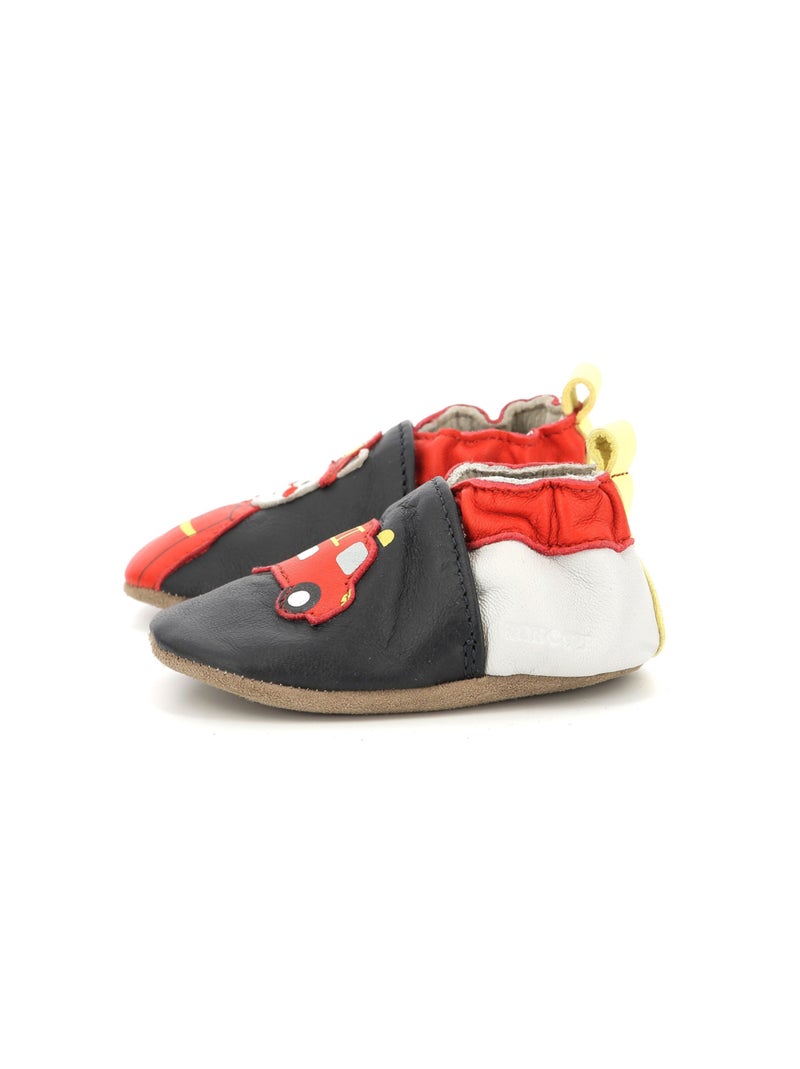 Chaussons Cuir Fireman Robeez Bleu marine - Kiabi