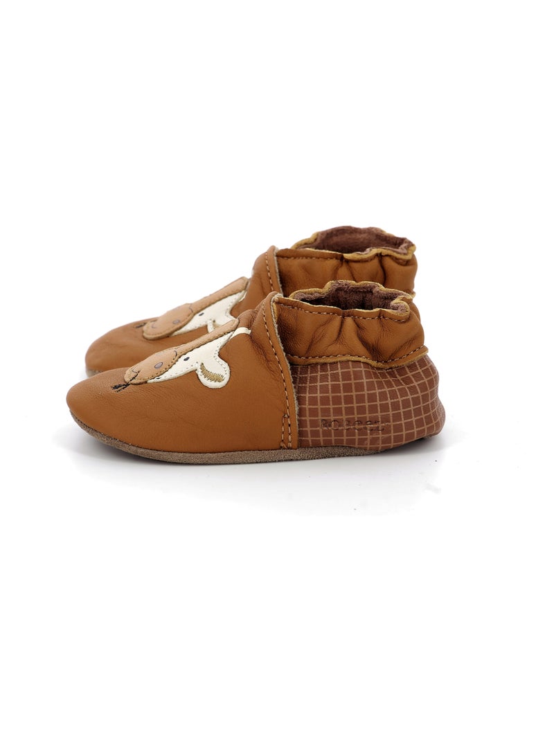 Chaussons Cuir Funny Cow Robeez Camel - Kiabi