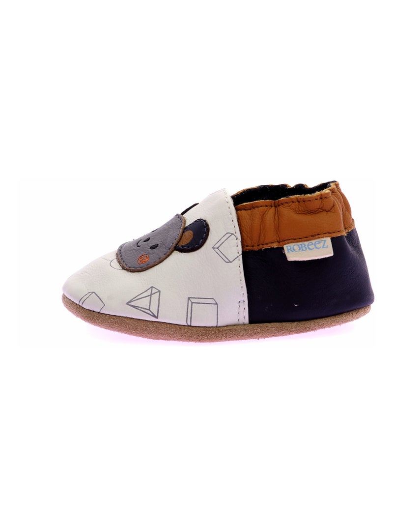 Chaussons Cuir Geometric Style Robeez Blanc - Kiabi