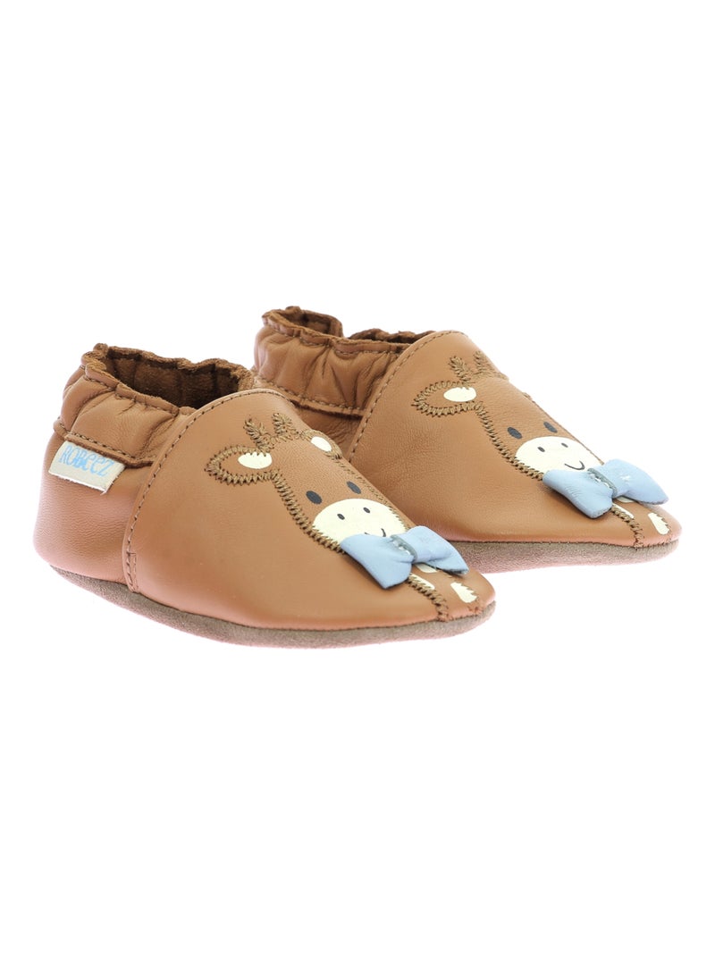 Chaussons Cuir Gilou Robeez Camel - Kiabi