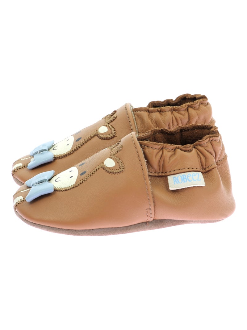 Chaussons Cuir Gilou Robeez Camel - Kiabi
