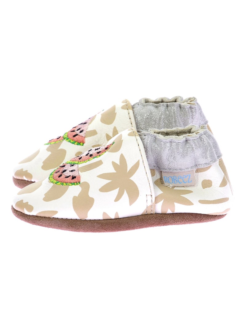 Chaussons Cuir Graphic Fruit Robeez Blanc - Kiabi