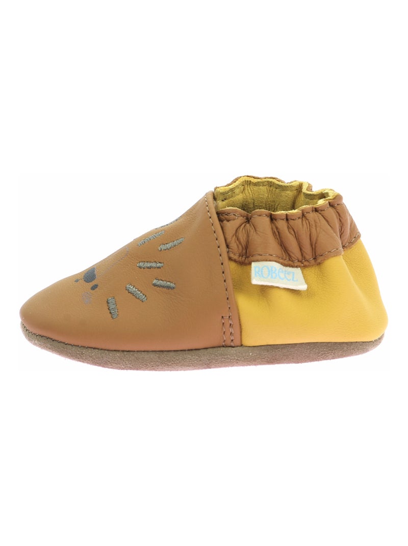 Chaussons Cuir Hedge Joy Robeez Camel - Kiabi