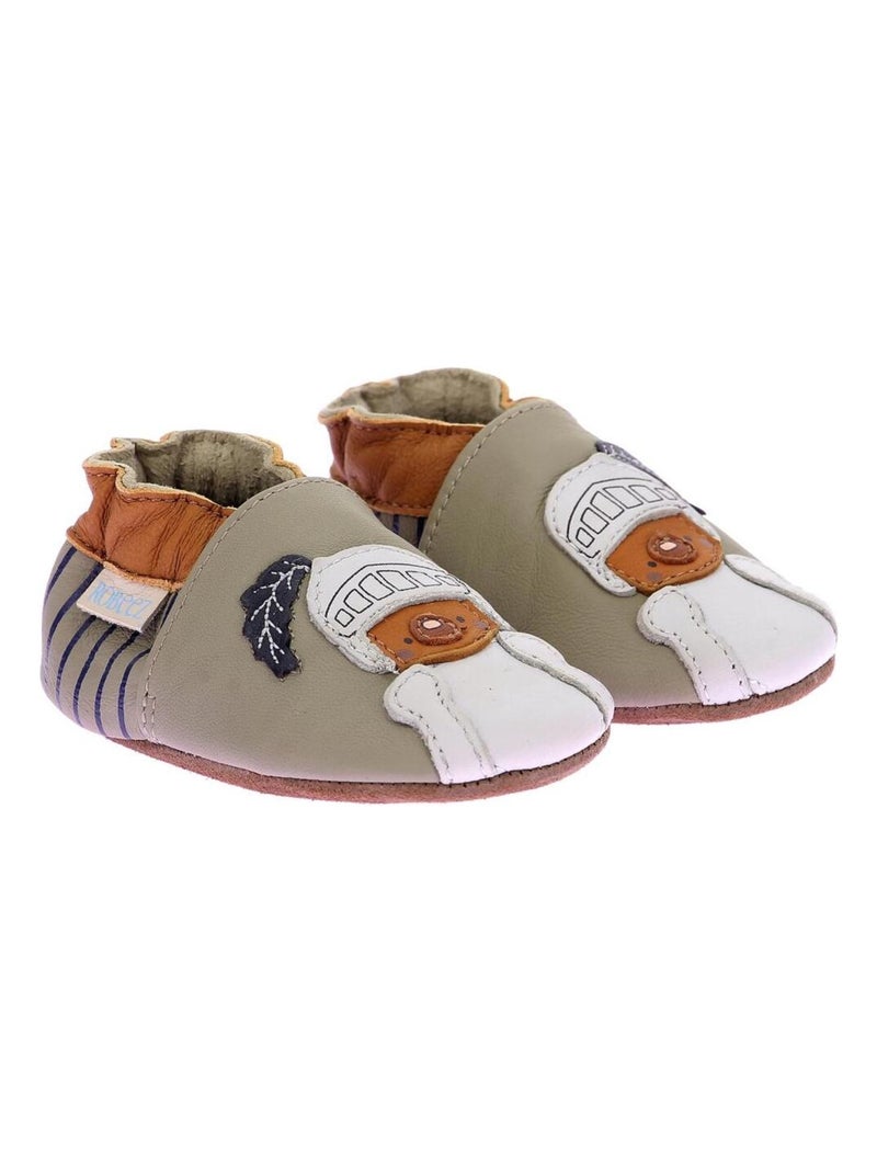 Chaussons Cuir Helmet Bear Kaki - Kiabi