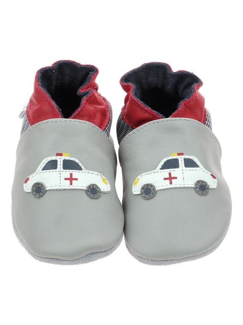 Chaussons Cuir Heroes Car Robeez Gris - Kiabi