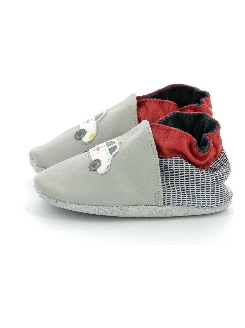 Chaussons Cuir Heroes Car Robeez Gris - Kiabi