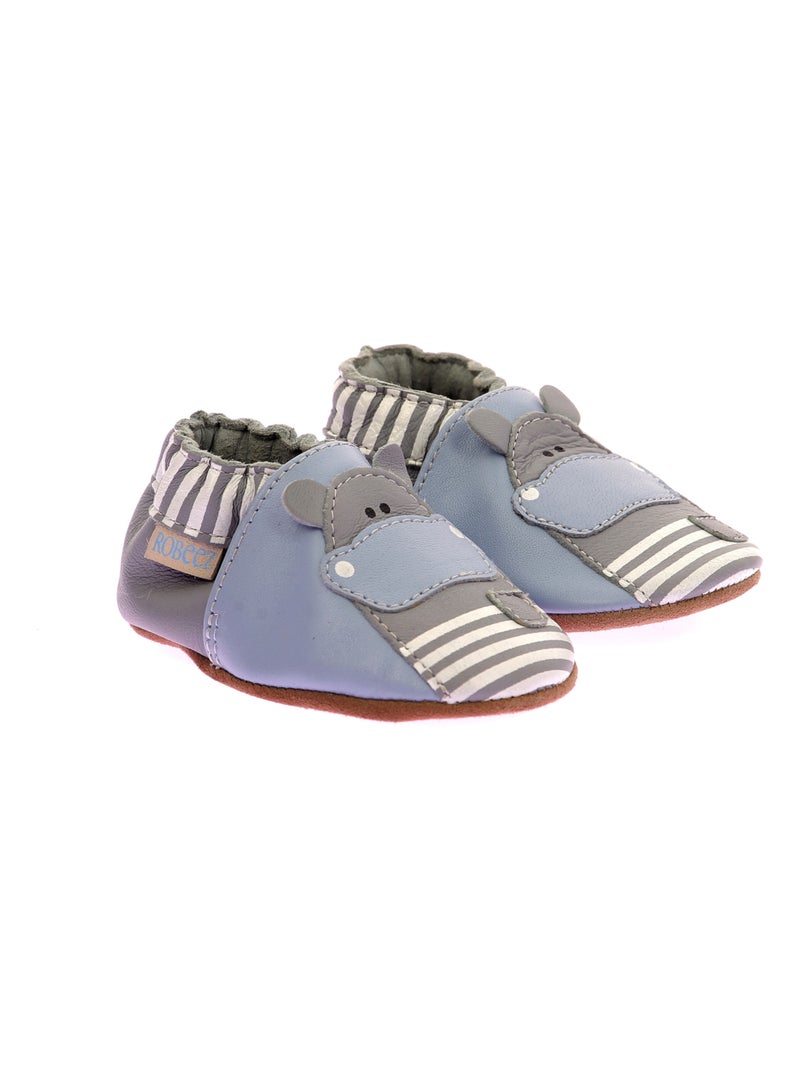 Chaussons Cuir Hippolyte Robeez Bleu - Kiabi