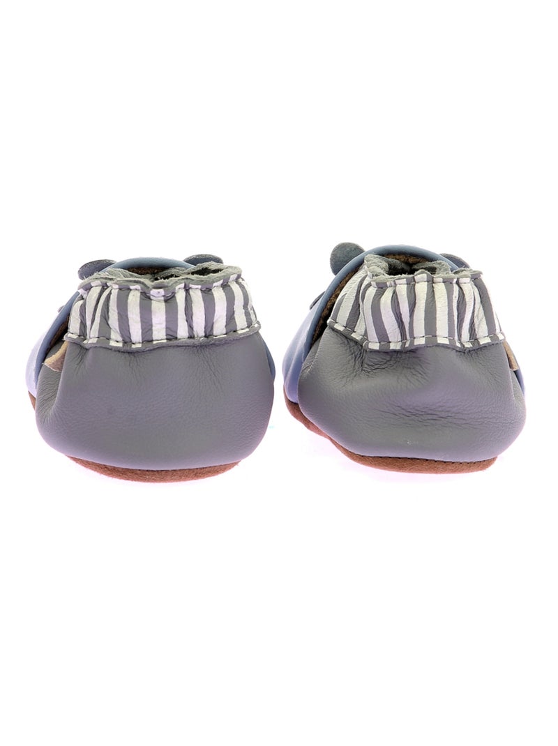 Chaussons Cuir Hippolyte Robeez Bleu - Kiabi