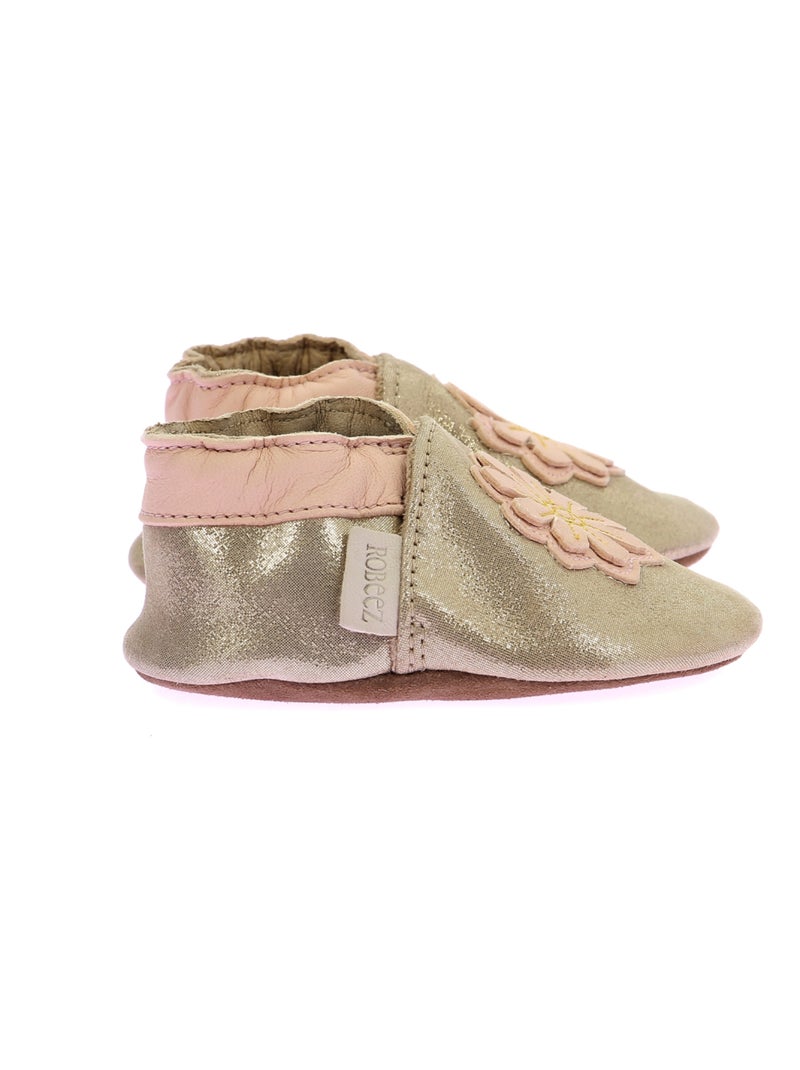 Chaussons Cuir Just A Flower Robeez Doré/or - Kiabi