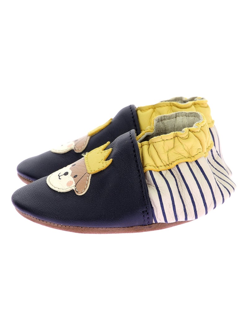 Chaussons Cuir King Dog Robeez Bleu marine - Kiabi
