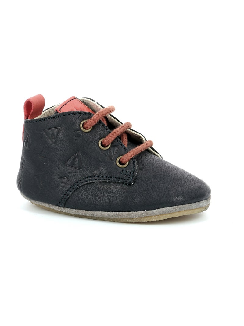 Chaussons Cuir Layas Aster Bleu marine - Kiabi