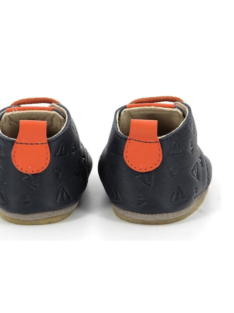 Chaussons Cuir Layas Aster Bleu marine - Kiabi