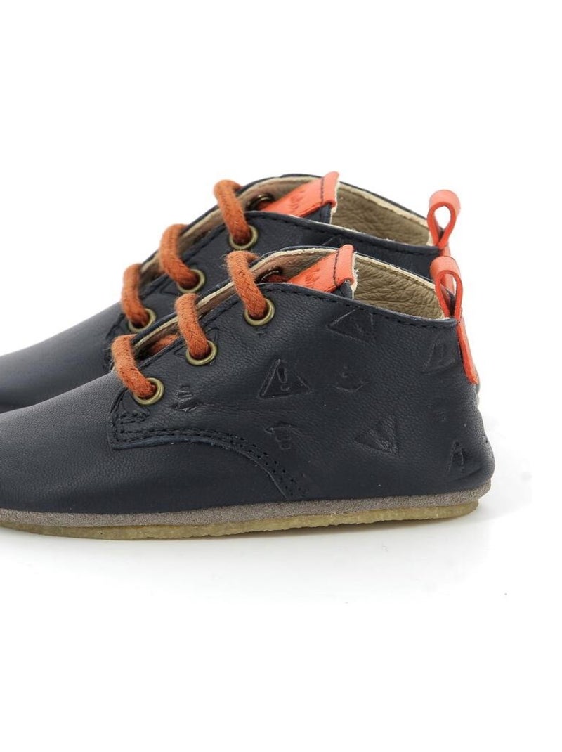 Chaussons Cuir Layas Aster Bleu marine - Kiabi