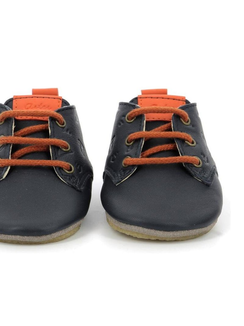 Chaussons Cuir Layas Aster Bleu marine - Kiabi
