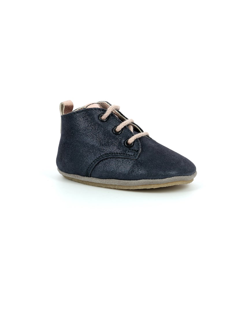 Chaussons Cuir Layas Aster Bleu marine - Kiabi