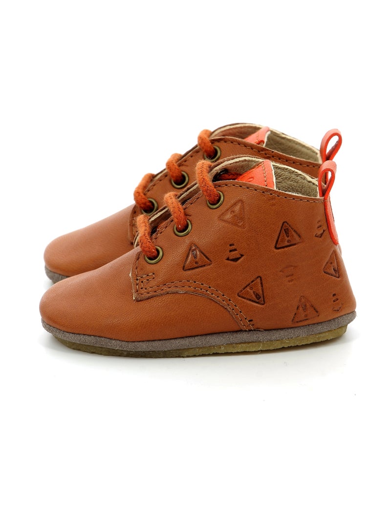 Chaussons Cuir Layas Aster Camel - Kiabi