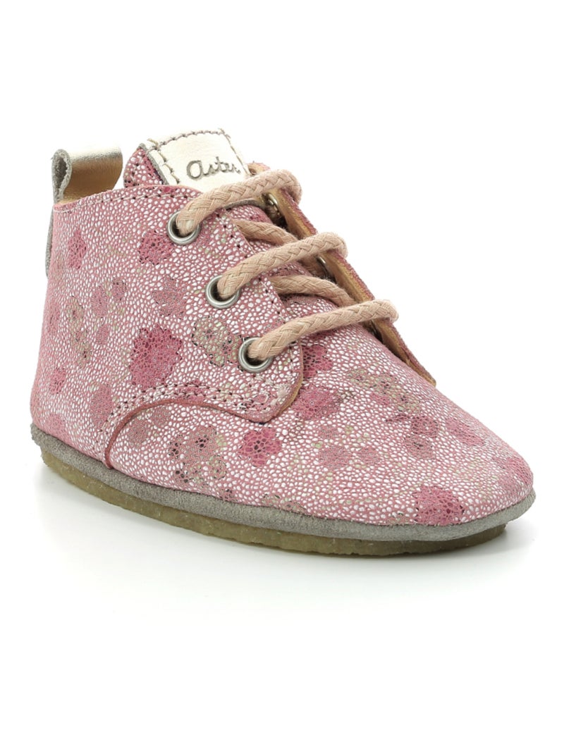 Chaussons Cuir Layas Aster Rose - Kiabi