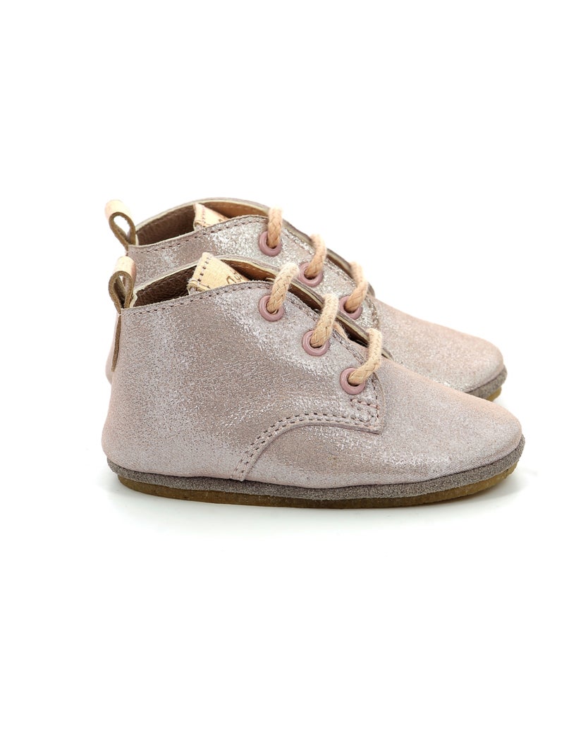 Chaussons Cuir Layas Rose - Kiabi