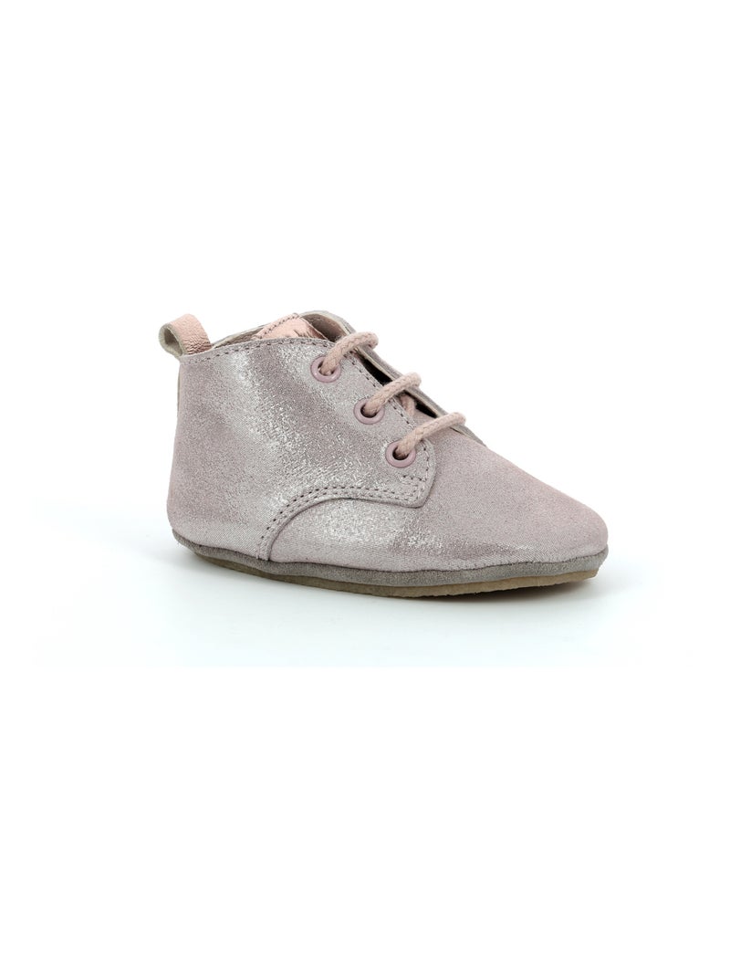 Chaussons Cuir Layas Rose - Kiabi