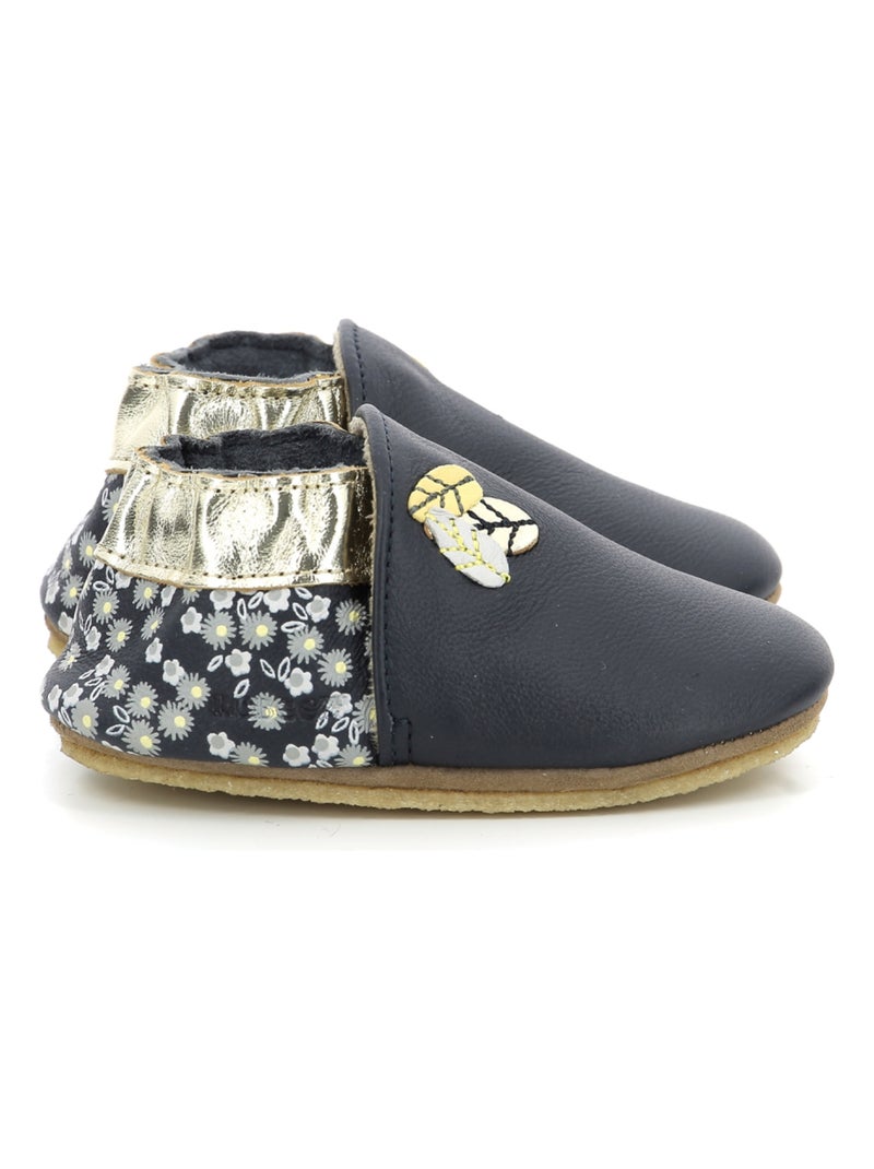 Chaussons Cuir Leaf Season Crp Bleu marine - Kiabi