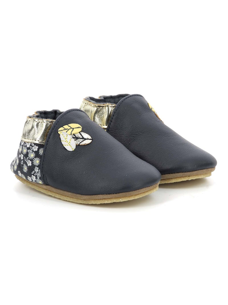 Chaussons Cuir Leaf Season Crp Bleu marine - Kiabi
