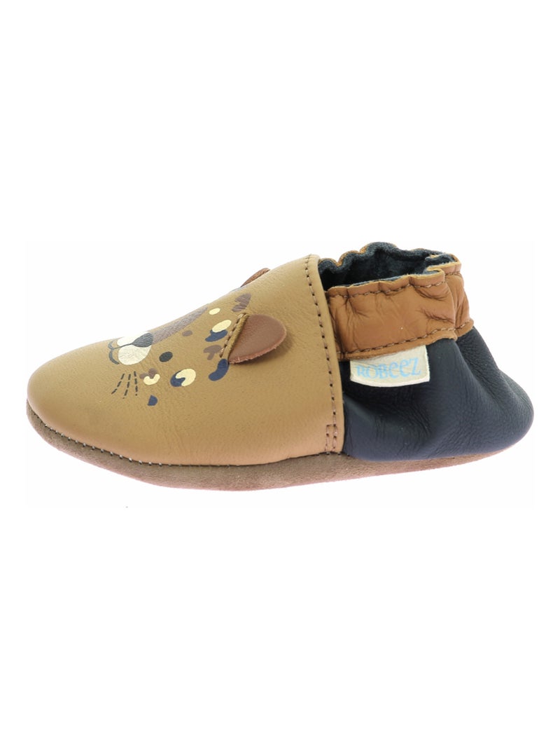 Chaussons Cuir Leo Miror Robeez Camel - Kiabi