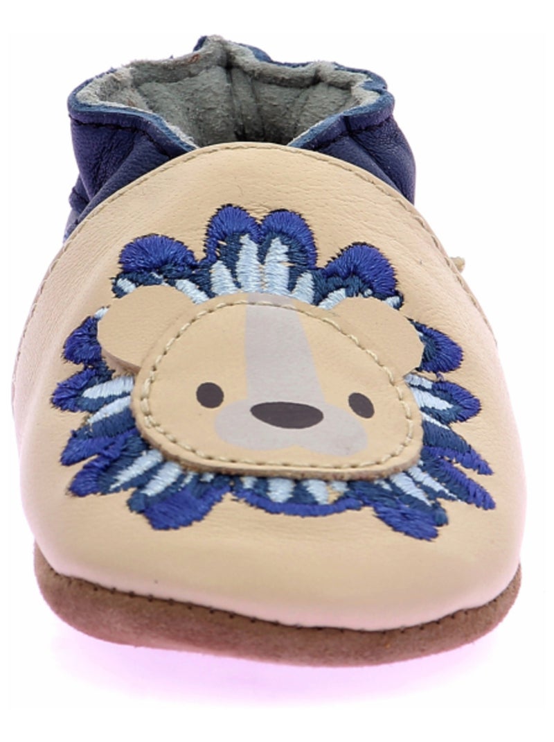 Chaussons Cuir Lionel Robeez Beige - Kiabi