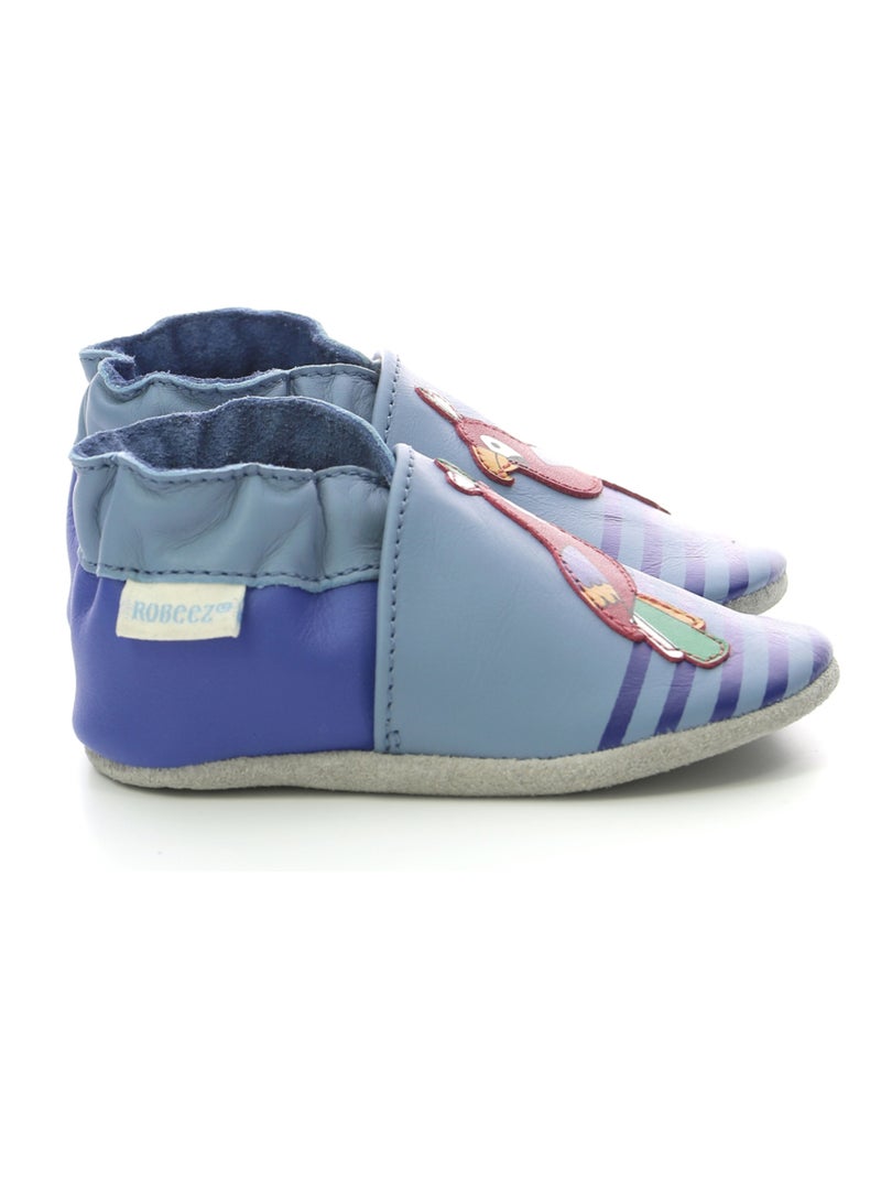 Chaussons Cuir Macao Parrot Robeez Bleu - Kiabi
