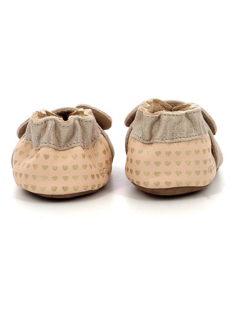 Chaussons Cuir Mouse Nose Robeez Doré/or - Kiabi