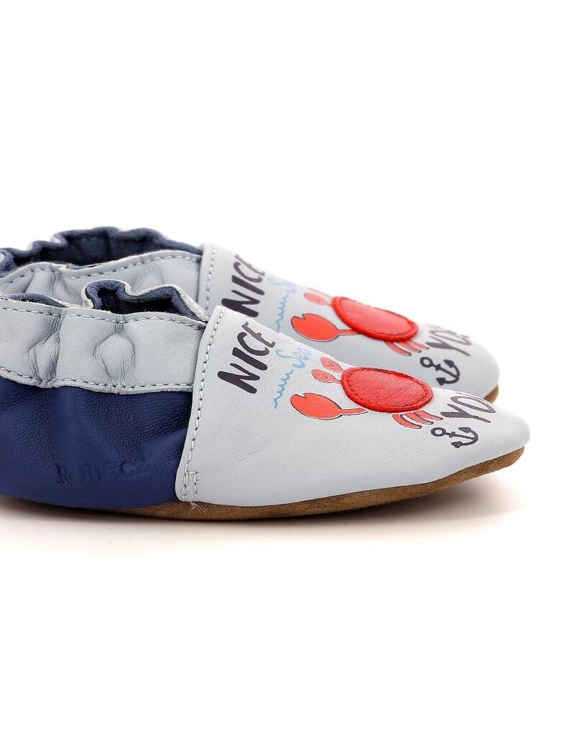 Chaussons Cuir Nice To Sea Bleu - Kiabi