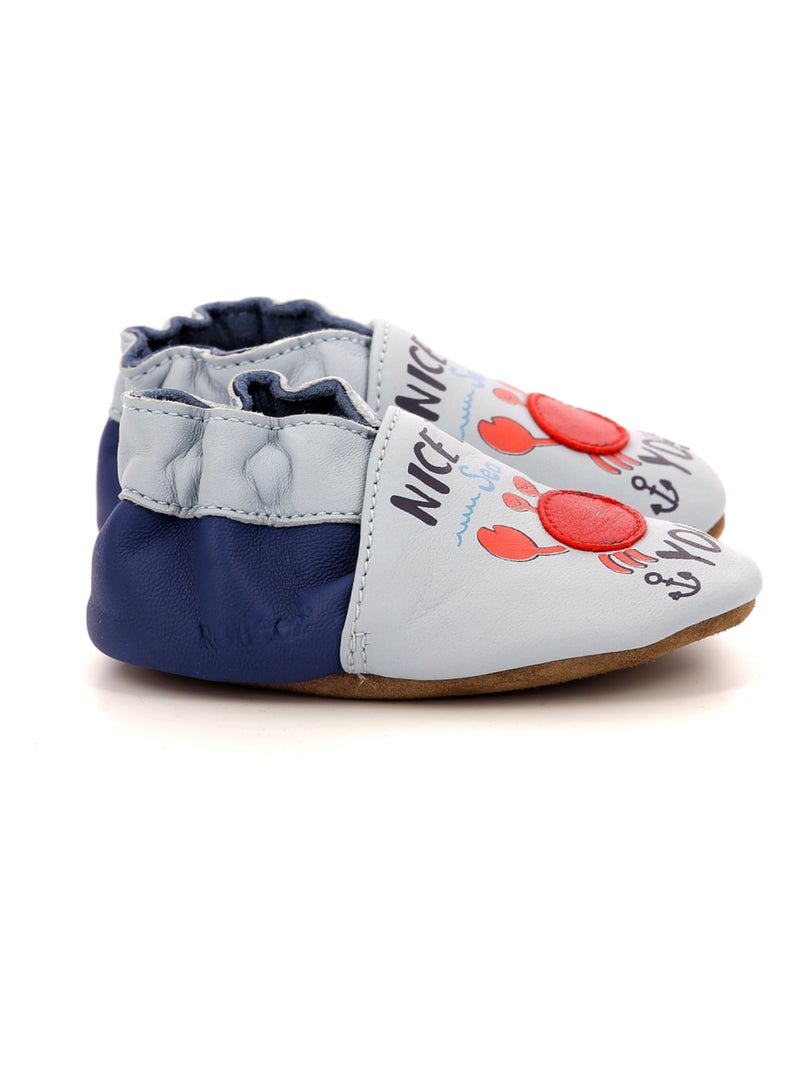 Chaussons Cuir Nice To Sea Robeez Bleu - Kiabi