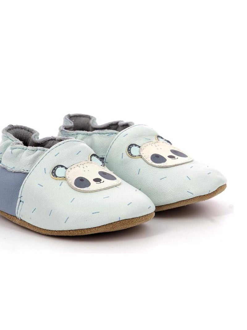 Chaussons Cuir Panda Master Bleu - Kiabi