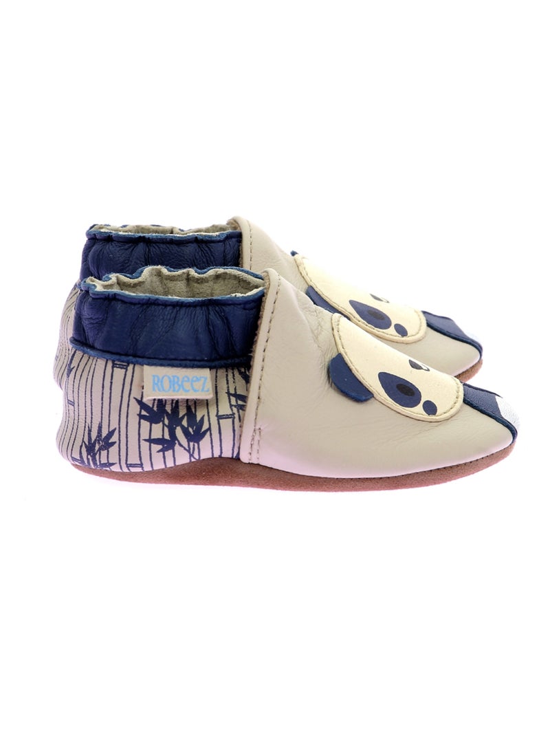 Chaussons Cuir Pandy Robeez Blanc - Kiabi