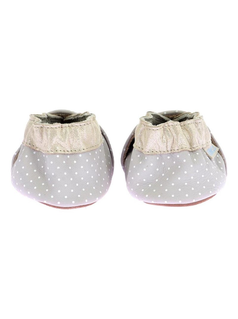 Chaussons Cuir Peacock Season Gris - Kiabi