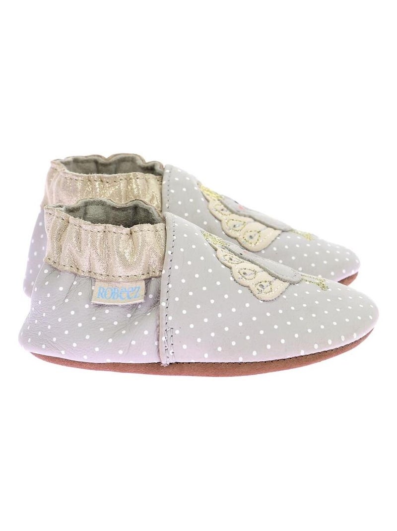 Chaussons Cuir Peacock Season Robeez Gris - Kiabi