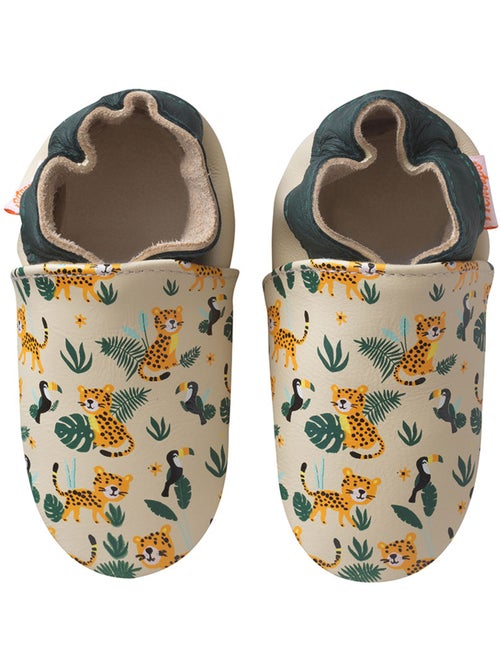 Chaussons cuir Romy et Jules s'amusuent - Kiabi