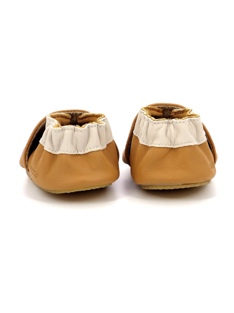Chaussons Cuir Seek Advent Semelle Crepe Robeez Camel - Kiabi