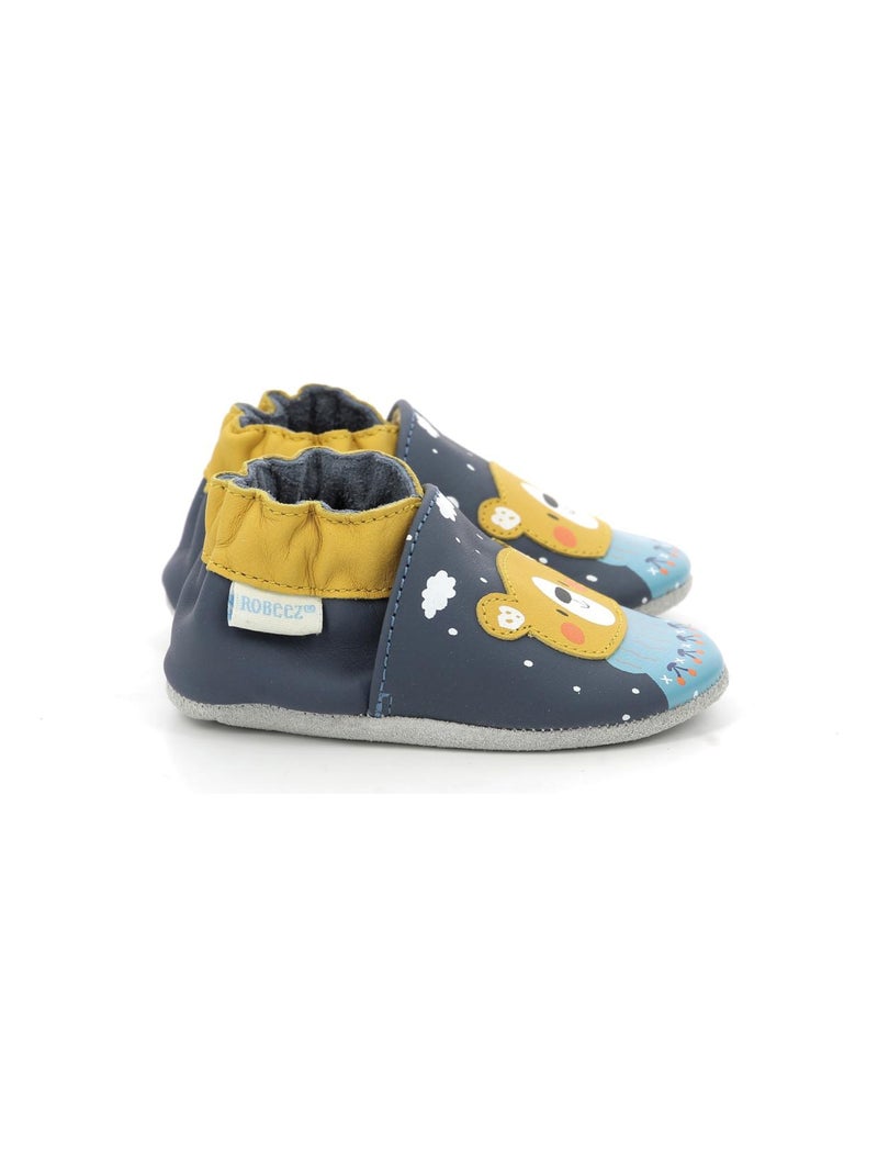 Chaussons Cuir Snow Bear Bleu - Kiabi