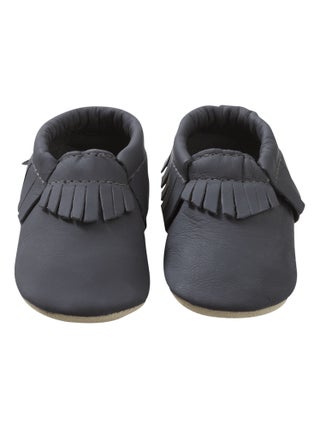 Chaussons cuir souple à franges