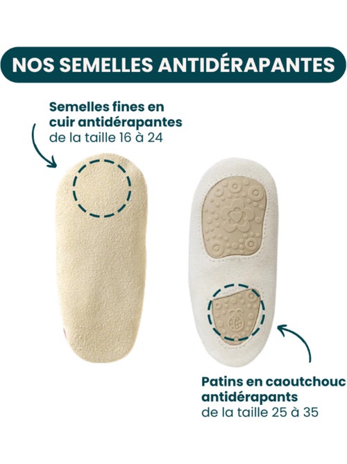 Chaussons cuir souple à franges fourrés frangin - Kiabi