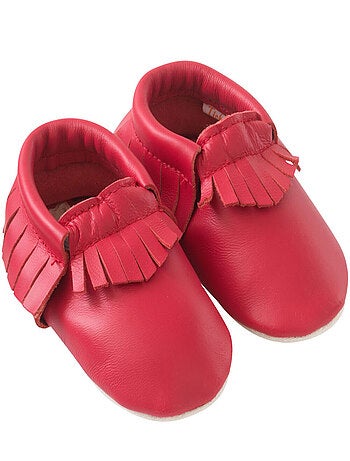 Chaussons cuir souple à franges